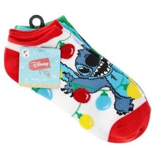 NWT DISNEY LILO & STITCH 3pk Holiday Festive Christmas No Show Socks Size 4-10